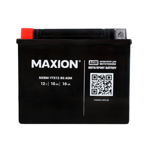 Мото акумулятор MAXION (HUAWEI) AGM YTX 12-BS MAXION (HUAWEI)(12V, 10A) 10011063 фото