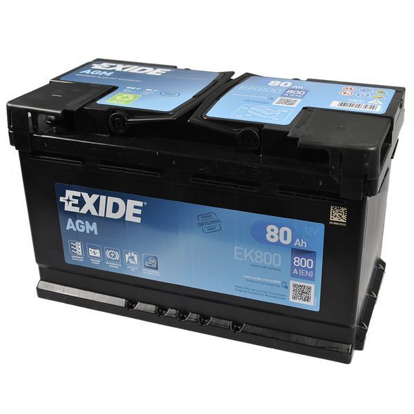 Автомобильный аккумулятор EXIDE Start-Stop AGM 80Аh 800A R+ (правый +) EK800 564958894695 фото