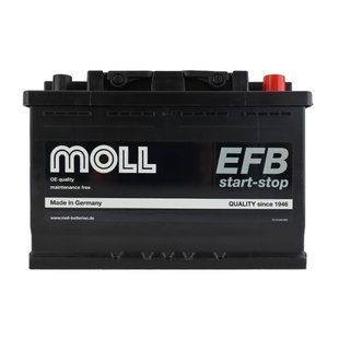 Автомобільний акумулятор MOLL EFB (L3) 74Ah 720A R+ 566125885267 фото