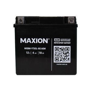 Мото акумулятор MAXION (HUAWEI) AGM YTX 5L-BS  (12V, 5A) 10011067 фото