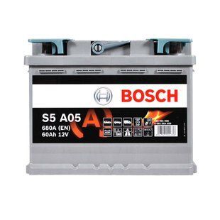 Автомобільний акумулятор BOSCH AGM 60Ah 680A R+ (правий +) S5A 050 566615479277 фото