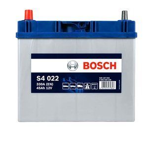 Автомобільний акумулятор BOSCH Asia 45Ah 330A L+ (лівий +) тонка клема B24 (S40 220) 564958891525 фото