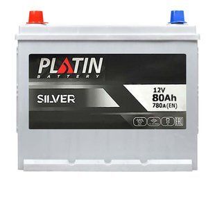 Автомобильный аккумулятор PLATIN Silver Asia 80Ah 780A L+ (левый +) SMF N50 н.к. 566125882980 фото