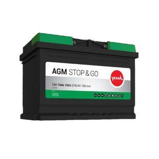 Автомобільний акумулятор Vesna AGM 70Аh 760А R+ 314070 фото