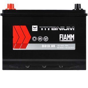 Автомобільний акумулятор FIAMM Titanium Black Asia 95Аh 760А L+ (лівий +) D31 564958893606 фото
