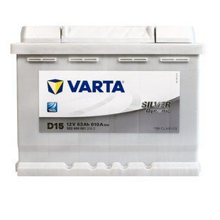 Автомобільний акумулятор VARTA Silver Dynamic 63Ah 610A L+ (лівий +) D39 564958891394 фото