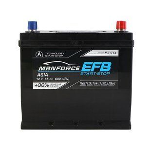 Автомобільний акумулятор MANFORCE EFB Asia 65Ah 600A R+ (D23) 4820219076384 фото