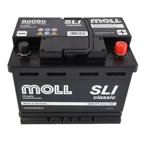 Автомобільний акумулятор MOLL SLI classic 60Ah 540A R+ (L2) 1080060 фото