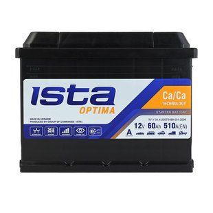 Автомобільний акумулятор ISTA Optima 60Ah 510A L+ (L2) 5004 фото
