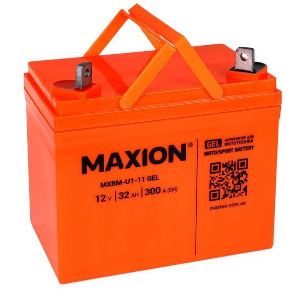 Мото акумулятор MAXION (HUAWEI) MXBM-U1-11 GEL (12V, 32Ah, 300A, +/-) 10011062 фото